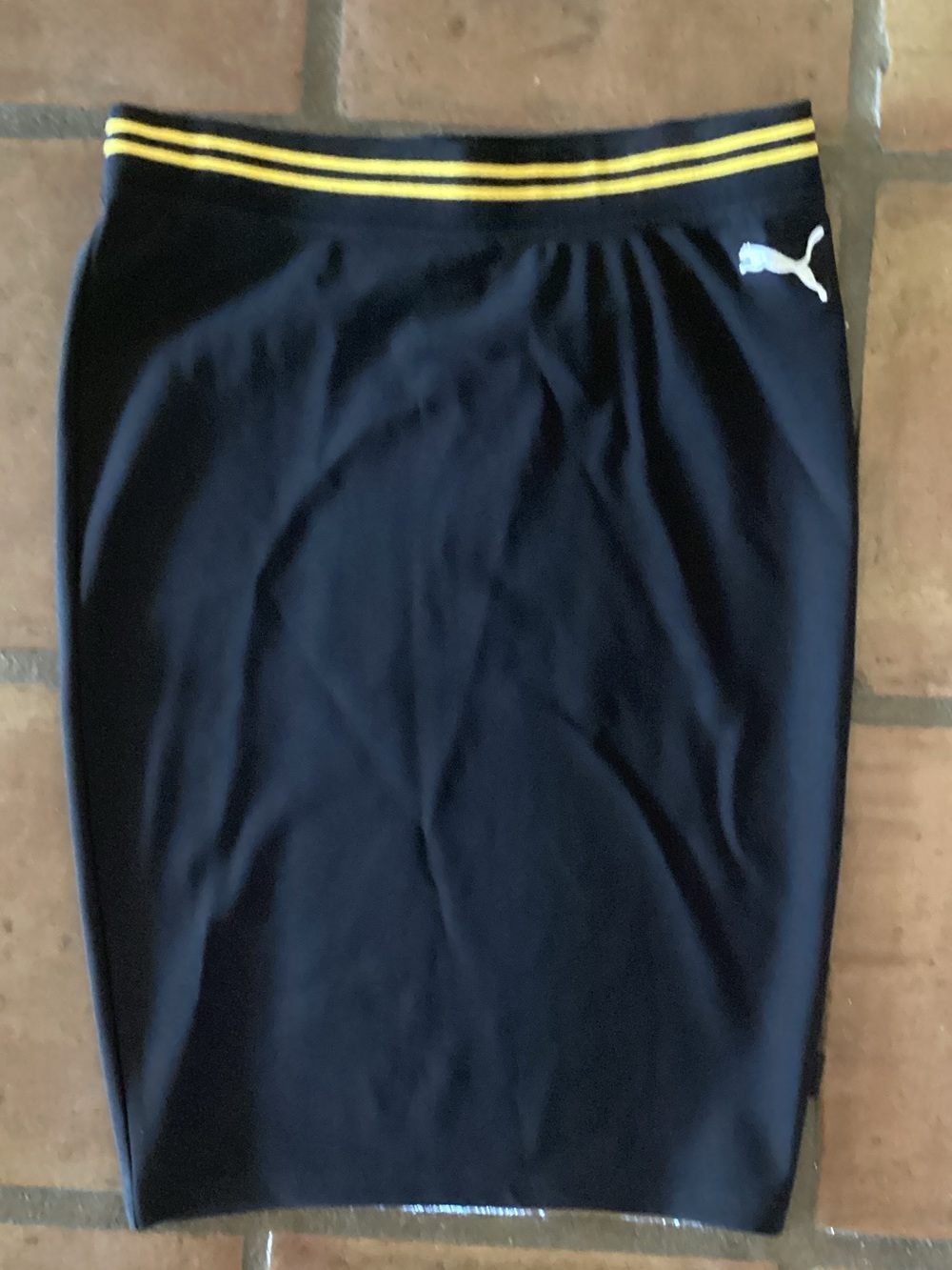 Puma by Rihanna Black Midi Varsity Pencil Skirt
